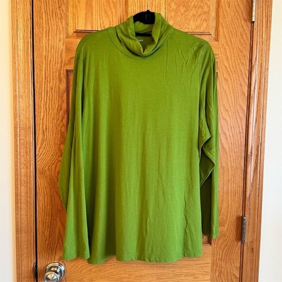Lands' End Women's 2XL Green Turtleneck Long Sleeve Top Casual - Picture 1 of 5